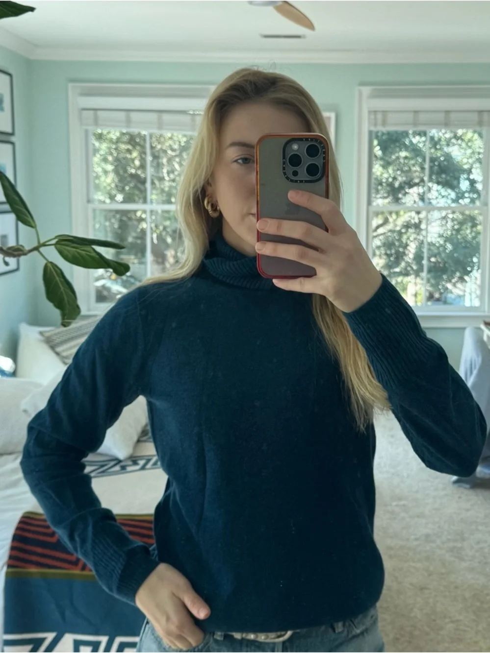 J. Crew Navy Blue Turtleneck Sweater